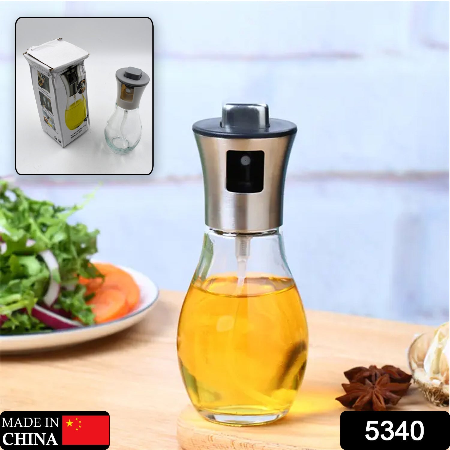 5340 Oil Dispenser Bottle, Oil and Vinegar Cruet, Oil Sprayer Dispenser, Olive Oil Dispenser 200 ml Mist Oil Spray Bottle for Cooking with Plastic 5340 Oil Dispenser Bottle, Oil and Vinegar Cruet, Oil Sprayer Dispenser, Olive Oil Dispenser 200 ml Mist Oil Spray Bottle for Cooking with Plastic
